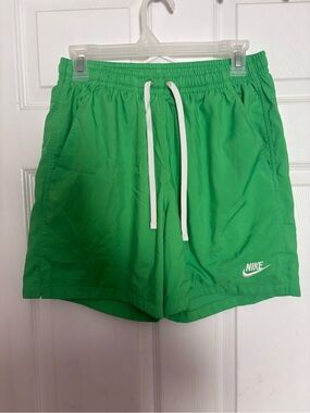Nike Bright Green Athletic Shorts with White Drawstring